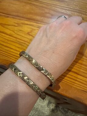 Antique Gold Arrow Pattern Cuff Bracelet - Women Jewelry